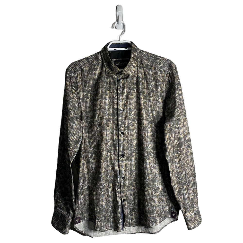 Franco Negretti Men's Floral Patterned Button Down Shirt